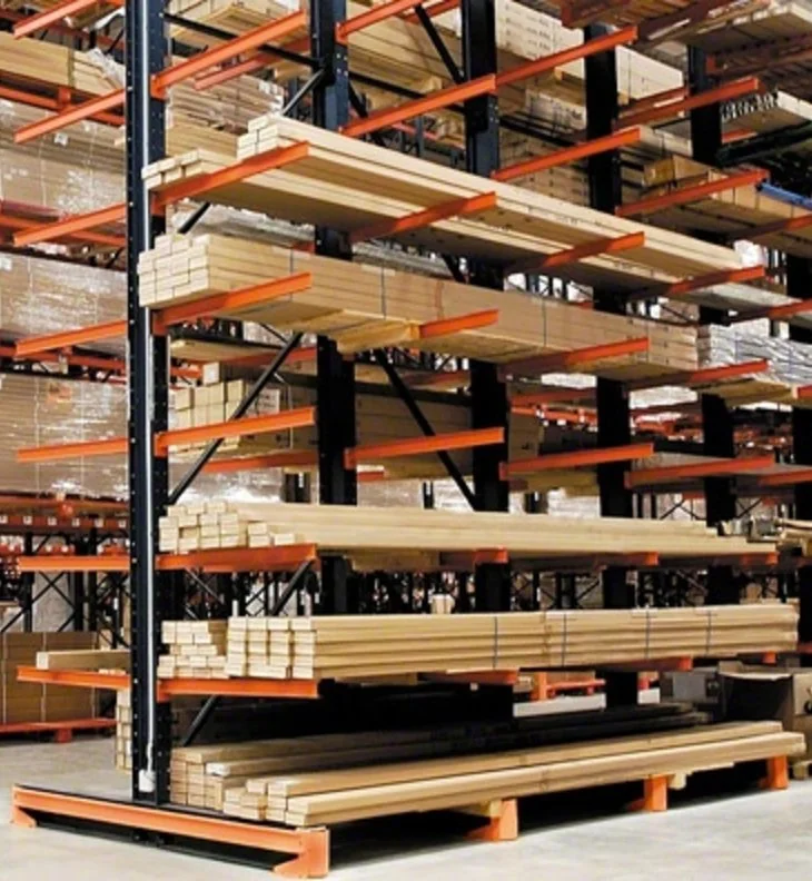 Cantilever racking system storing long materials