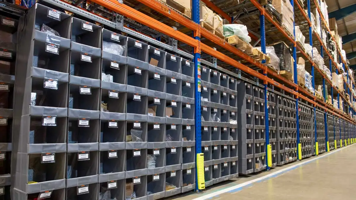 Warehouse rack accessories organized for installation