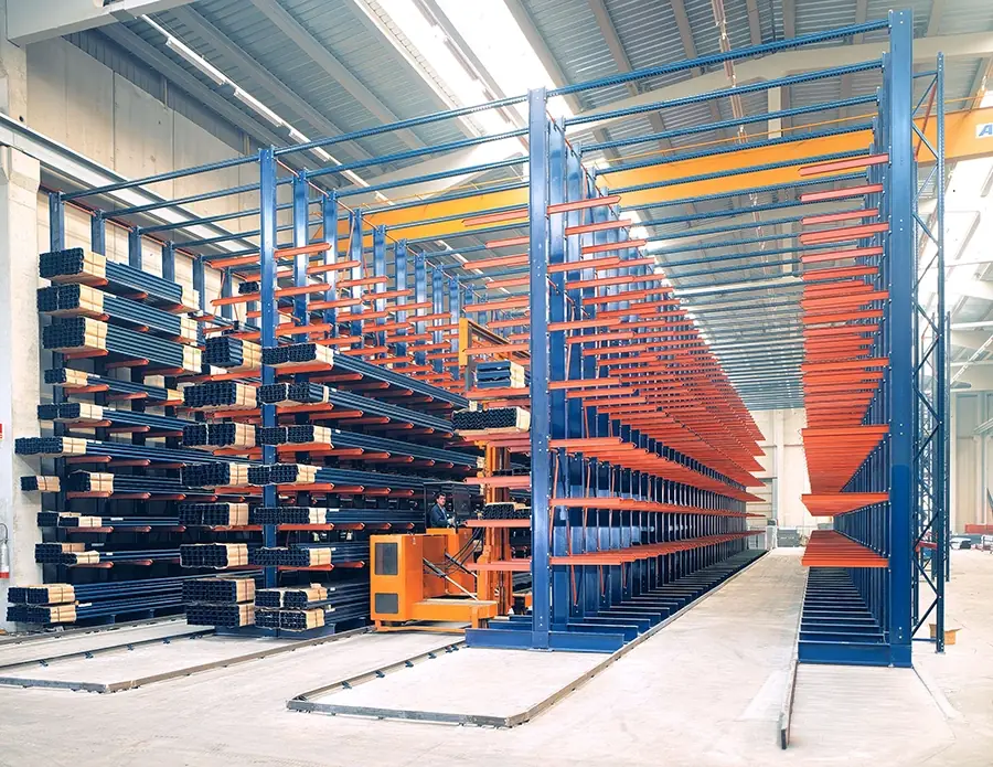 Cantilever system with adjustable arms for varied load depths