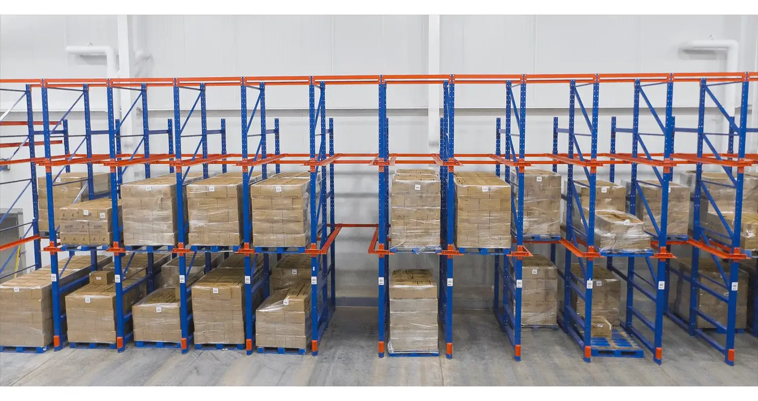 Deep-lane drive-in rack for high-density storage