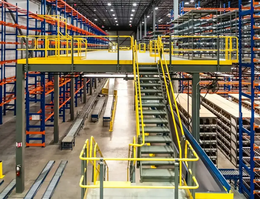 Mezzanine column and beam structural detail