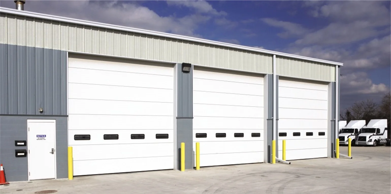 Roll-up overhead door on distribution center