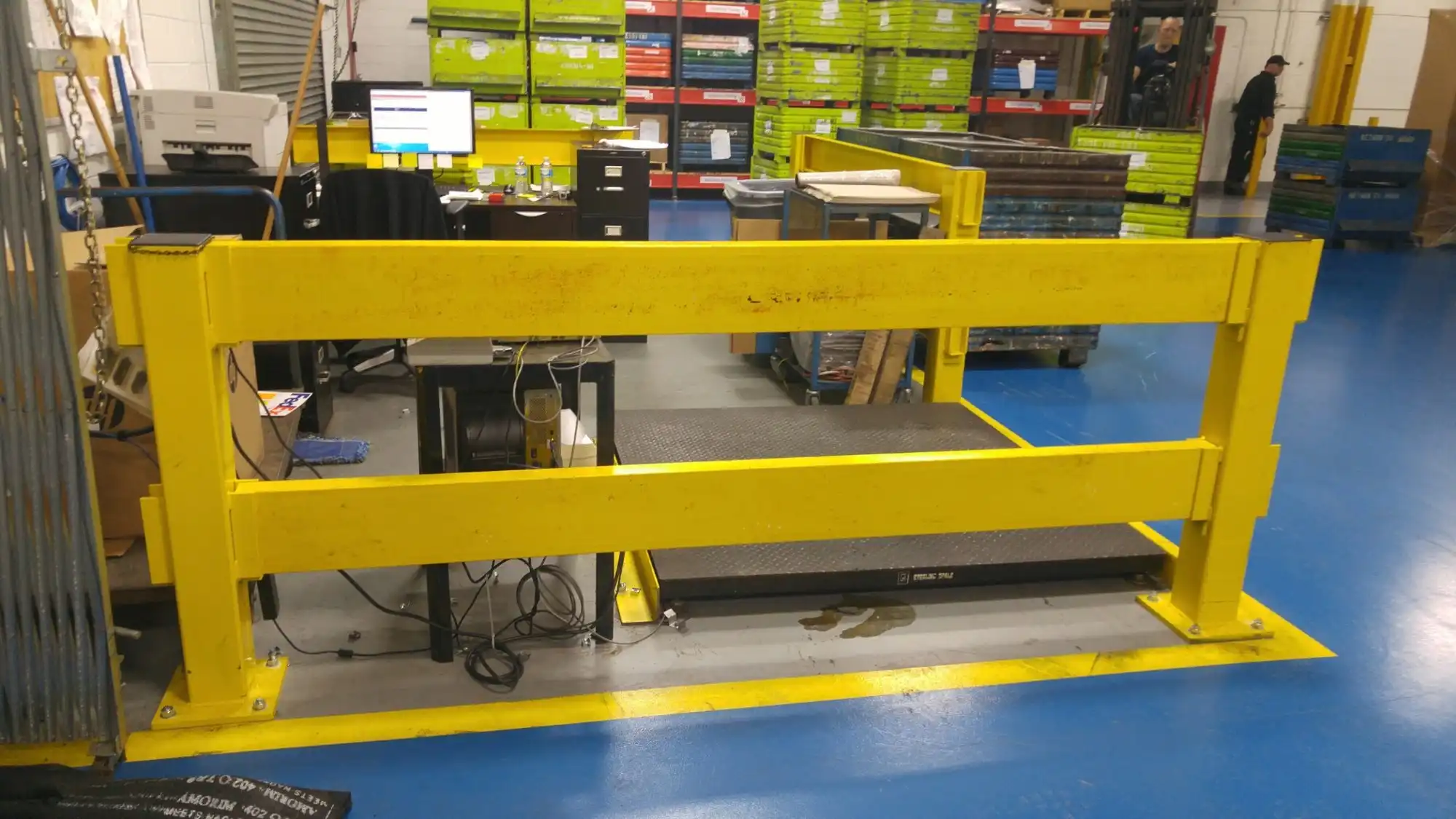Warehouse safety signage and aisle marking