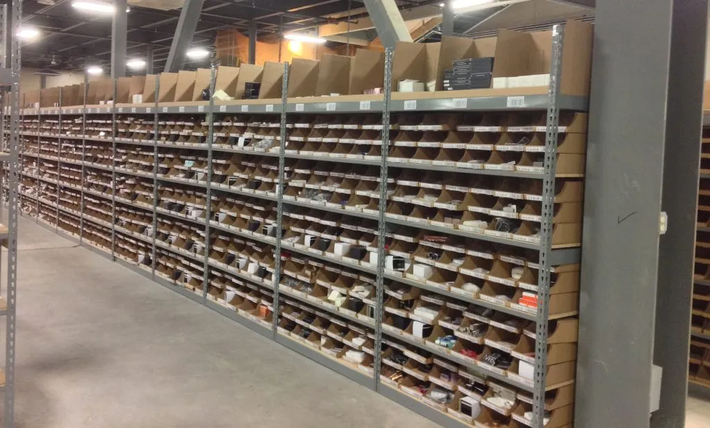 Multi-tier shelving system in parts distribution