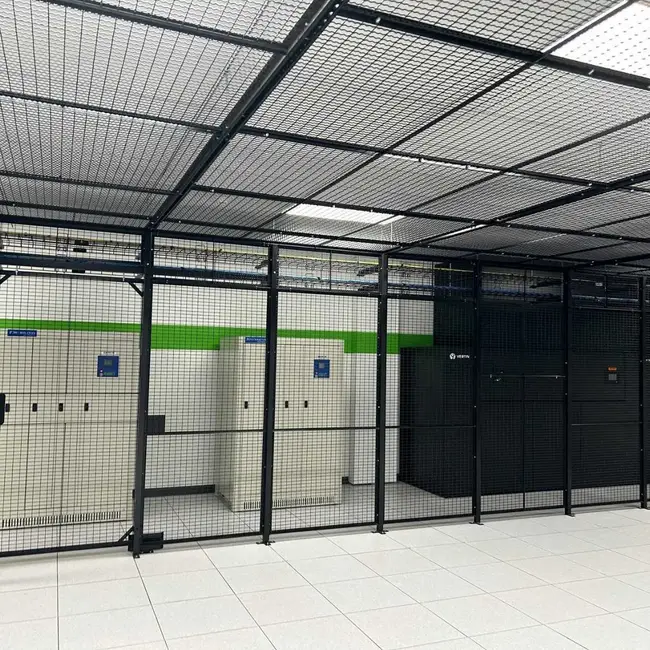 Wire mesh locker room dividers and storage